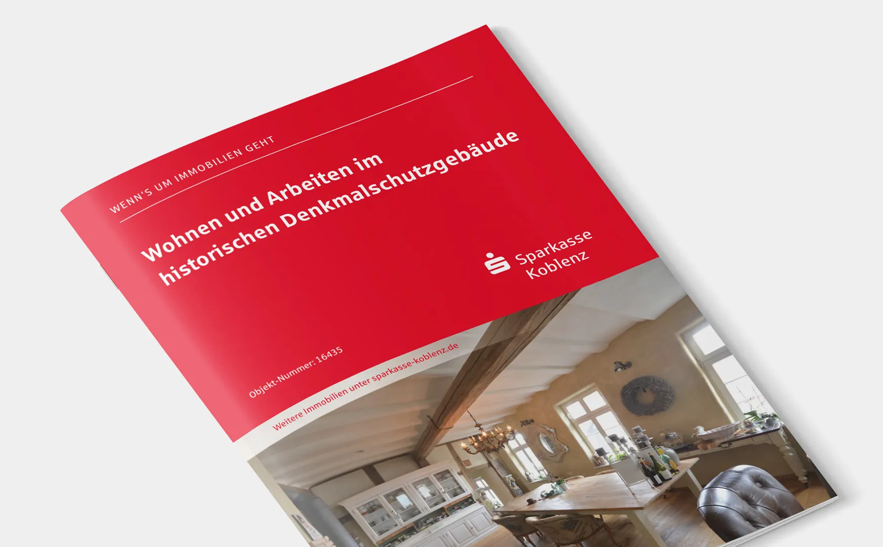 Titelseite eines Immobilien-Exposés der Sparkasse Koblenz für ein historisches Denkmalschutzgebäude